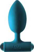 Бирюзовая анальная пробка с перезаряжаемой вибропулей Perfection 2.0 - 11,1 см.
