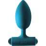 Бирюзовая анальная пробка с перезаряжаемой вибропулей Perfection 2.0 - 11,1 см.