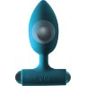 Бирюзовая анальная пробка с перезаряжаемой вибропулей Perfection 2.0 - 11,1 см.
