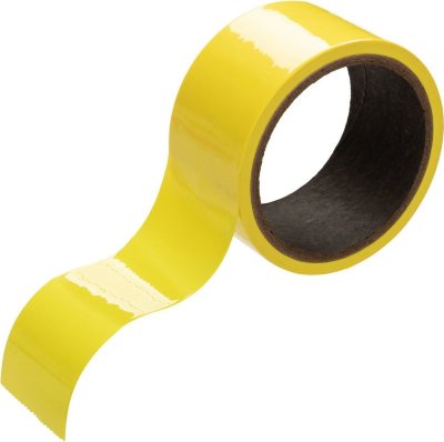 Желтый скотч для связывания Bondage Tape - 18 м.  Цена 2 430 руб. Длина: 18 см. Boundless Bondage Tape – многоразовый, простой в использовании, надежный самоклеящийся скотч или бондажная лента для связывания, длиной 18 метров. Преимущество этой ленты в том, что она способна приклеиваться только к своей собственной поверхности, не доставляя неприятных ощущений коже, не вырывая волоски, не оставляя следов на мебели и игрушках. Страна: Китай. Материал: поливинилхлорид (ПВХ, PVC).