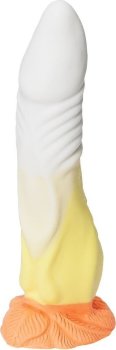 Бело-жёлтый фаллоимитатор Феникс - 28 см.