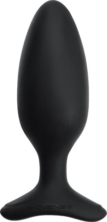 Черная анальная втулка LOVENSE Hush 2 (M) - 13,5 см.