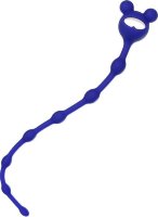 Синяя силиконовая анальная цепочка Froggy - 27,4 см.