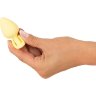 Жёлтая анальная втулка Mini Butt Plug - 6 см.