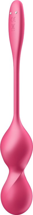 Малиновые вагинальные шарики с вибрацией Love Birds 2 - 22,2 см.