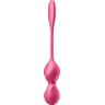 Малиновые вагинальные шарики с вибрацией Love Birds 2 - 22,2 см.