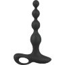 Черная анальная цепочка с вибрацией Rechargeable Anal Beads - 20 см.