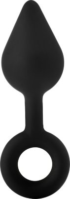 Черная анальная пробка с ручкой-кольцом XL Single Drop Plug - 14 см. Длина: 14 см. Диаметр: 4.4 см. Одинарная анальная пробка в форме капли с прочной и гибкой петлей для вытягивания. Конический кончик этой пробки облегчает проникновение, форма капли обеспечивает ощущение наполненности. Изготовлена ​​из безопасного для тела, гладкого силикона. Страна: Китай. Материал: силикон.