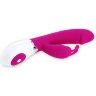 Розовый вибратор Gene с клиторальным стимулятором - 20,4 см.