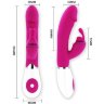 Розовый вибратор Gene с клиторальным стимулятором - 20,4 см.