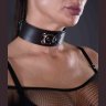 Коричневый кожаный ошейник Sex Game