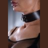 Коричневый кожаный ошейник Sex Game