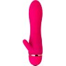 Розовый вибромассажёр с небольшим клиторальным отростком - 15 см.