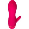 Розовый вибромассажёр с небольшим клиторальным отростком - 15 см.