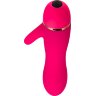 Розовый вибромассажёр с небольшим клиторальным отростком - 15 см.