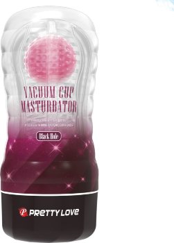 Прозрачный текстурированный мастурбатор Vacuum Cup Masturbator Black Hole