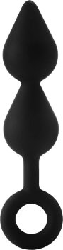 Черный анальный стимулятор XL Double Drop Plug - 20 см.