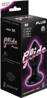 Черный анальный плаг Glide M - 10,3 см.