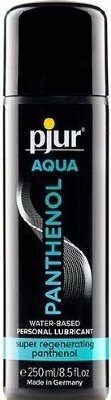 Смазка на водной основе pjur Aqua Panthenol - 250 мл.  Цена 10 274 руб. Качественная интимная гель-смазка на водной основе с пантенолом AQUA Panthenol. Гель-смазка обладает длительным скользящим эффектом и обеспечивает ощущения комфорта без чувства липкости. Пантенол интенсивно питает, увлажняет и восстанавливает сухую и поврежденную кожу, обеспечивая длительный уход. Страна: Германия. Объем: 250 мл.