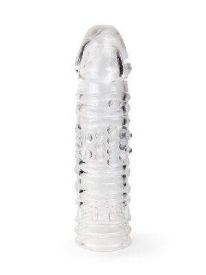 Прозрачная закрытая насадка на пенис - 17 см.  Цена 750 руб. Длина: 17 см. Диаметр: 4.5 см. Прозрачная насадка на пенис для увеличения длины и толщины полового члена. Поможет мужчине избавится от комплексов и почувствовать себя настоящим мачо, а его партнёрше подарит множество потрясающих эмоций и незабываемый оргазм. Ярко выраженная мягкая головка, рельефная поверхность с разнообразными выпуклостями и шипиками за счёт трения о стенки влагалища или ануса усилит возбуждение женщины. Интимный аксессуар изготовлен из эластичного материала. Хорошо мнётся и тянется. Страна: Китай. Материал: термопластичная резина (TPR).