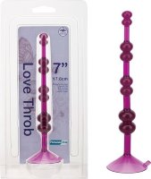 Фиолетовая анальная цепочка на присоске LOVE THROB PURPLE - 17,8 см.