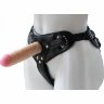 Черный пояс-трусики с двумя насадками Экзотик-Sara - 16,5 и 11 см.