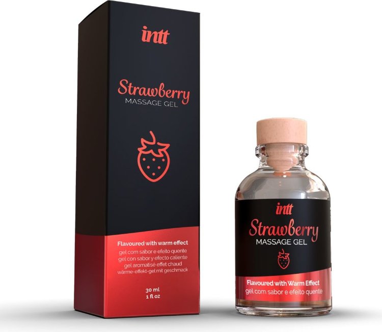 Массажный гель с ароматом клубники Strawberry - 30 мл.