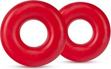 Набор из 2 красных эрекционных колец DONUT RINGS OVERSIZED  Цена 855 руб. Набор из 2 эрекционных фигурных колец. Внутренний диаметр - 1,7 см. Страна: Китай. Материал: термопластичный эластомер (TPE).