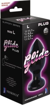 Черный анальный плаг Glide L - 11,7 см.