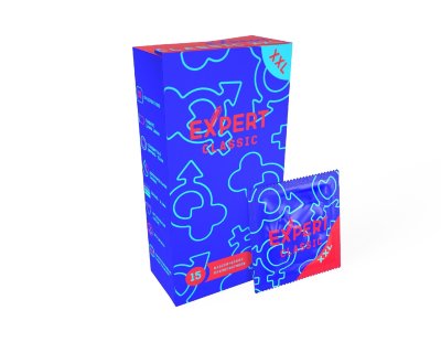 Презервативы увеличенного размера Expert Classic XXL - 15 шт.  Цена 1 407 руб. Длина: 2 см. Презервативы гладкие классические XXL изготовлены из натурального латекса без запаха и протестированы с помощью электронной системы контроля качества. Имеют дополнительную смазку для повышенного комфорта. Отличаются высокой тонкостью, сохраняя надёжность и чувствительность. Номинальная ширина - 60 мм. Толщина стенки - 0,06 мм. В упаковке - 15 шт. Страна: Тайланд. Материал: латекс. Объем: 15 шт.