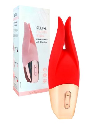 Красный мини-вибратор с раздвоенным кончиком - 12,3 см.  Цена 3 119 руб. Длина: 12.3 см. Диаметр: 3.8 см. Вибромассажёр с раздвоенным концом для стимуляции эрогенных зон женщины и мужчины. Может использоваться во время эротической прелюдии или стать полноценным участником интимной близости. Оригинальная форма гаджета расширяет возможности его применения. 10 режимов вибрации усиливают возбуждение и обеспечивают фееричные оргазмы. Секс-игрушка изготовлена из приятного бархатистого материала. Проста в использовании и уходе. Страна: Китай. Материал: силикон. Батарейки: встроенный аккумулятор.