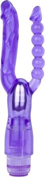 Фиолетовый анально-вагинальный вибратор Extreme Dual Vibrator - 25 см.