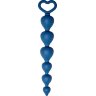Синяя анальная цепочка Heart Ray - 17,5 см.