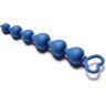 Синяя анальная цепочка Heart Ray - 17,5 см.