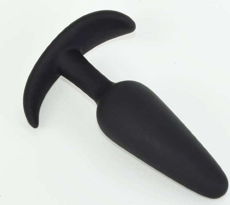 Черная анальная пробка из силикона - 8,5 см.