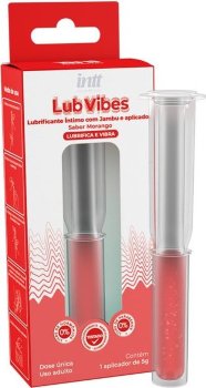 Интимная смазка на водной основе Lub Vibes со вкусом клубники и эффектом вибрации - 5 гр.