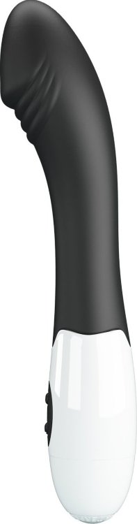 Черный вибратор для G-точки Elemental - 19 см.
