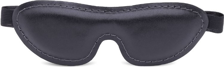 Черная мягкая закрытая маска из натуральной кожи