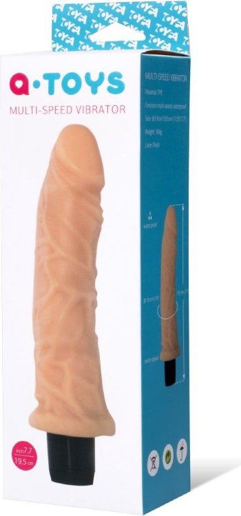 Вибратор-реалистик с рельефным стволом - 19,5 см.