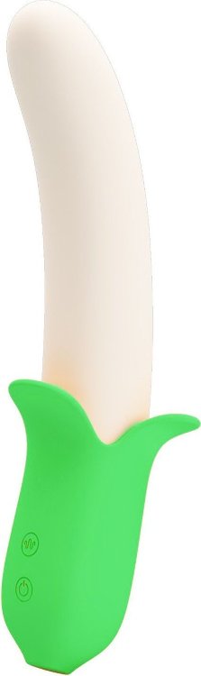 Силиконовый вибратор Banana Knight - 19,5 см.