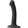 Черный фаллос на присоске Silicone Bendable Dildo S - 17 см.