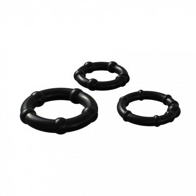 Набор из 3 черных эрекционных колец Babooom Ring Set Babooom — набор из трех эластичных колец для пениса, разработанный для усиления эрекции и задержки оргазма. Кольца можно использовать по отдельности или вместе, регулируя интенсивность эффекта. Изготовлены из мягкого и безопасного TPE, они комфортны и не содержат фталатов. Внутренний диаметр колец - 2, 2,2 и 2,5 см. Страна: Китай. Материал: термопластичный эластомер (TPE).