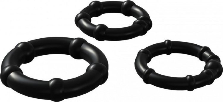 Набор из 3 черных эрекционных колец Babooom Ring Set