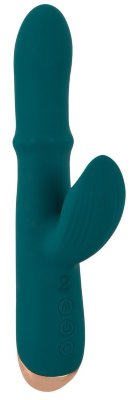 Зеленый вибратор-кролик с подвижным кольцом Thumping Rabbit Vibrator - 22,7 см.  Цена 14 906 руб. Длина: 22.7 см. Диаметр: 3.7 см. Вибратор-кролик с массажным кольцом и функцией постукивания. Побалуйте вагину и клитор одновременно. Массажное кольцо на стволе двигается вверх и вниз. Массаж подвижным кольцом в 10 режимах. 10 режимов постукивания в гибком стимуляторе клитора. 7 режимов вибрации, 3 мощных моторчика. Функциями можно управлять отдельно. Силикон с шелковистой, мягкой на ощупь текстурой. Водонепроницаемый. Перезаряжаемый - в комплекте USB-кабель для зарядки. Рабочая длина - 12,4 см. Страна: Китай. Материал: силикон. Батарейки: встроенный аккумулятор.