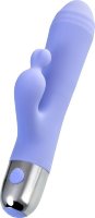 Сиреневый вибратор с клиторальной стимуляцией Crocus - 17,5 см.