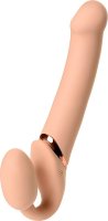 Телесный безремневой вибрострапон Vibrating Bendable Strap-On - size L