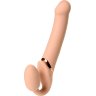 Телесный безремневой вибрострапон Vibrating Bendable Strap-On - size L