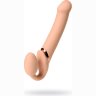 Телесный безремневой вибрострапон Vibrating Bendable Strap-On - size L