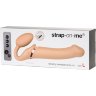 Телесный безремневой вибрострапон Vibrating Bendable Strap-On - size L