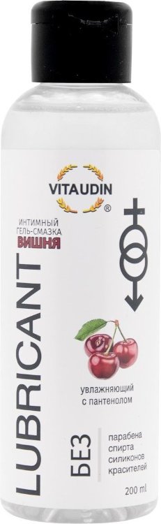 Интимный гель-смазка на водной основе VITA UDIN с ароматом вишни - 200 мл.